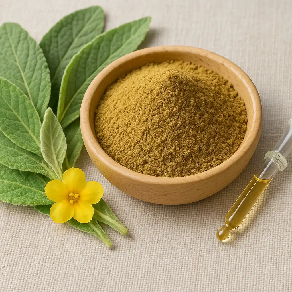 Mullein Leaf Extract with a small bowl of extract